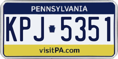 PA license plate KPJ5351