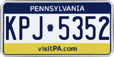 PA license plate KPJ5352