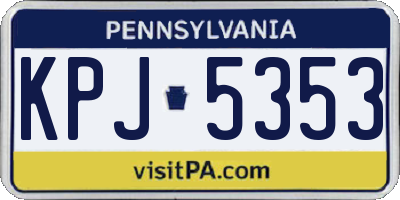 PA license plate KPJ5353