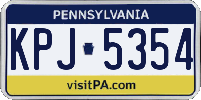 PA license plate KPJ5354