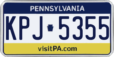 PA license plate KPJ5355