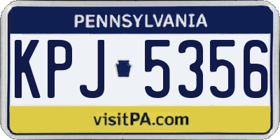 PA license plate KPJ5356
