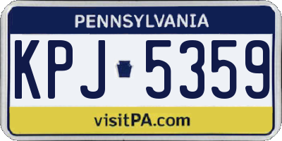 PA license plate KPJ5359