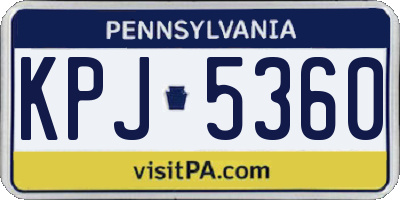 PA license plate KPJ5360