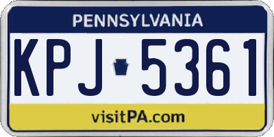 PA license plate KPJ5361