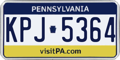 PA license plate KPJ5364