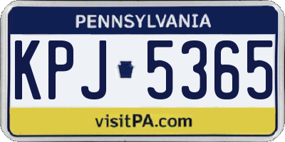 PA license plate KPJ5365