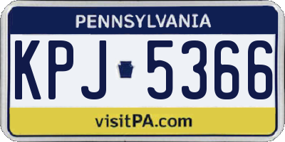 PA license plate KPJ5366