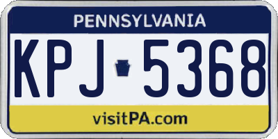 PA license plate KPJ5368