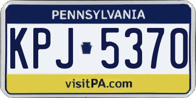 PA license plate KPJ5370