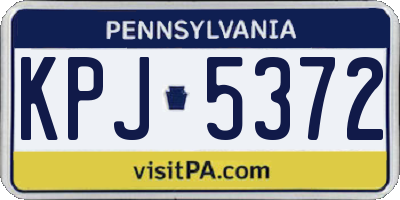 PA license plate KPJ5372