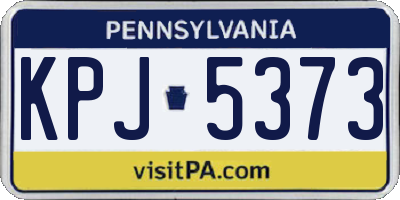 PA license plate KPJ5373