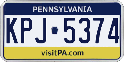 PA license plate KPJ5374