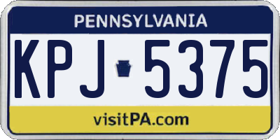 PA license plate KPJ5375
