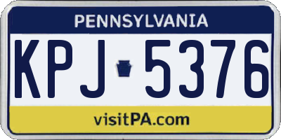 PA license plate KPJ5376