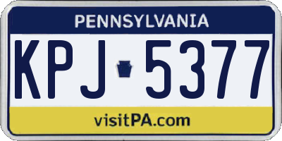 PA license plate KPJ5377