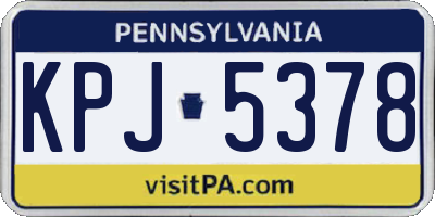 PA license plate KPJ5378