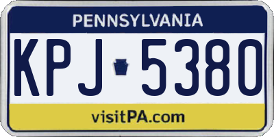 PA license plate KPJ5380