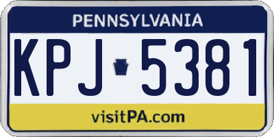 PA license plate KPJ5381
