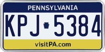 PA license plate KPJ5384
