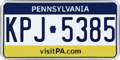 PA license plate KPJ5385