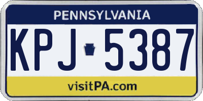 PA license plate KPJ5387
