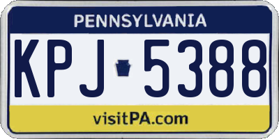 PA license plate KPJ5388