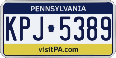 PA license plate KPJ5389
