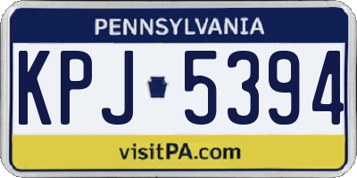 PA license plate KPJ5394