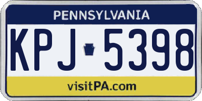 PA license plate KPJ5398