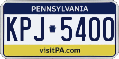 PA license plate KPJ5400