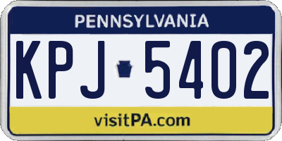 PA license plate KPJ5402