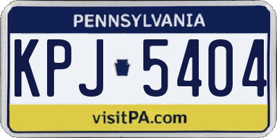 PA license plate KPJ5404