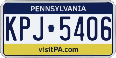 PA license plate KPJ5406
