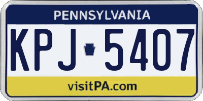 PA license plate KPJ5407