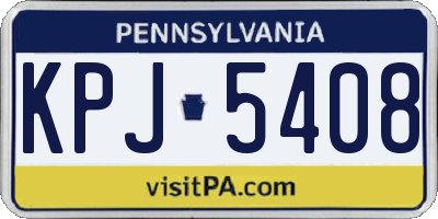 PA license plate KPJ5408