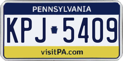 PA license plate KPJ5409