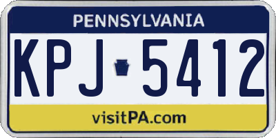 PA license plate KPJ5412