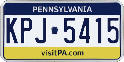 PA license plate KPJ5415