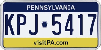PA license plate KPJ5417