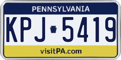 PA license plate KPJ5419