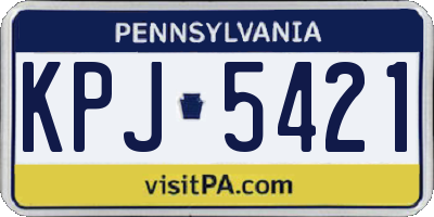 PA license plate KPJ5421