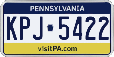 PA license plate KPJ5422