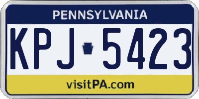 PA license plate KPJ5423