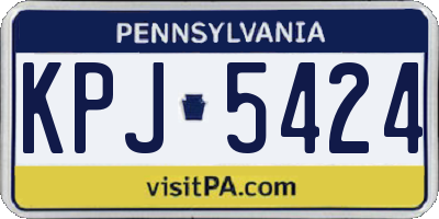 PA license plate KPJ5424