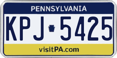 PA license plate KPJ5425