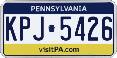 PA license plate KPJ5426