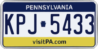 PA license plate KPJ5433
