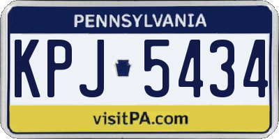 PA license plate KPJ5434