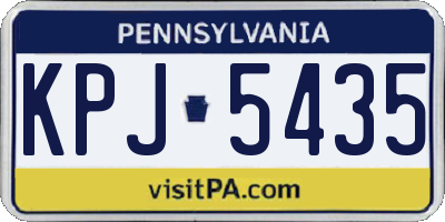 PA license plate KPJ5435